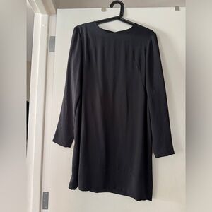 Black silk A line dress by French designer Surface to Air. New. Women’s 38.